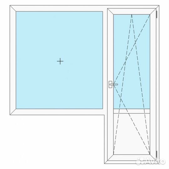 Окно пвх 5и камерное 2100х2100 с дверью