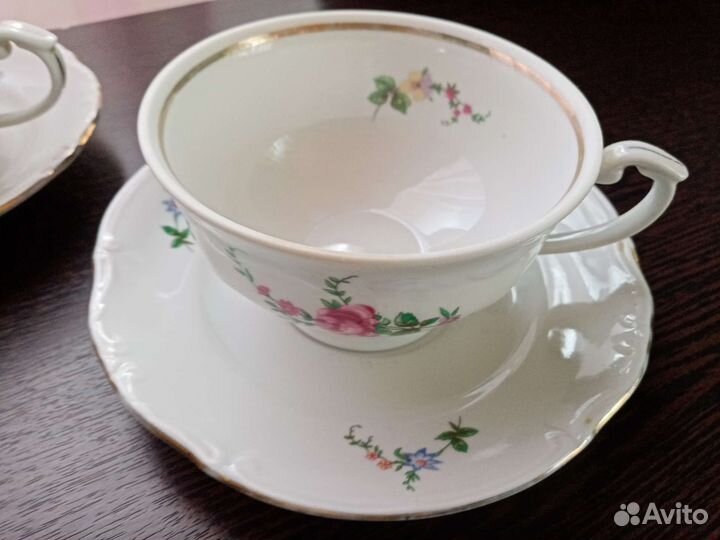 Сервиз Фарфор Chodziez Польша/Роза- Чайные пары