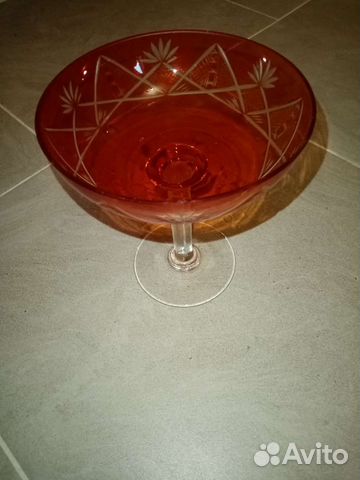 Советская конфетница, марганцевое стекло