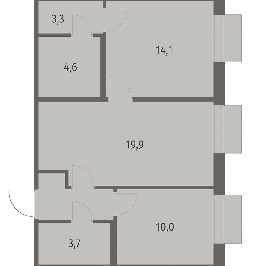 2-к. квартира, 59,3 м², 5/12 эт.