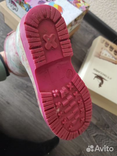 Детские утеплённые резиновые сапоги 31 размера