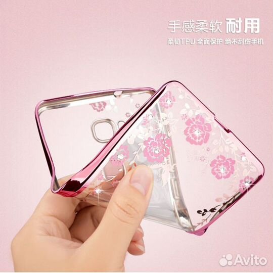 Чехол силиконовый со стразами Mi & Redmi