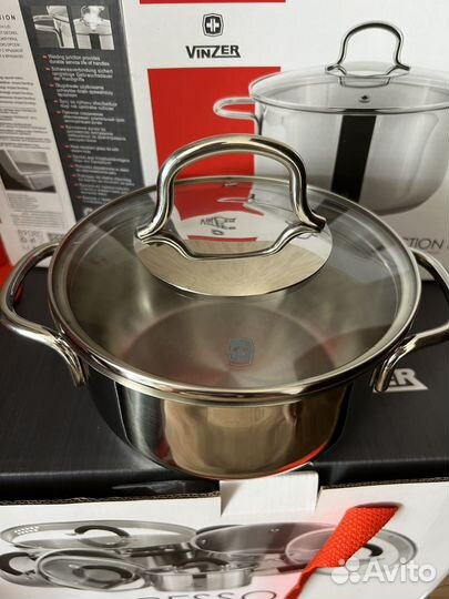 Кастрюля Vinzer новая 1,5л., 16см