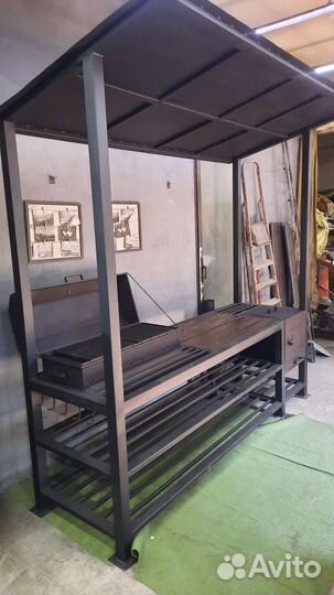 Мангал с крышей в стиле loft