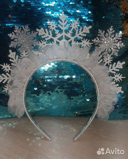 Ободок Снежинка, Снежная королева,Снегурочка