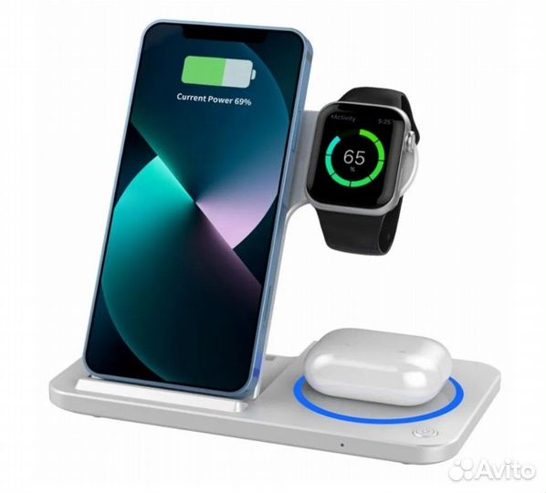 Беспроводное зарядное устройство 3 в 1 премиум