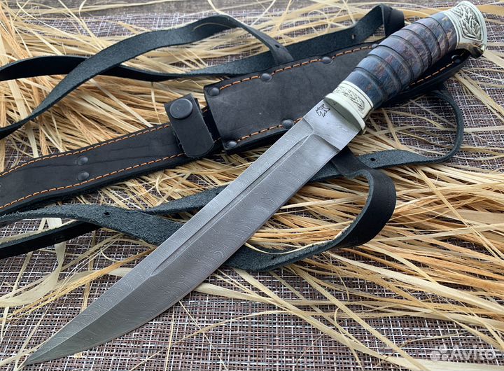 Казачий пластунский нож клинок дамасская сталь