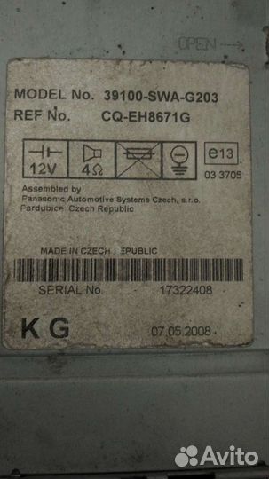 Магнитола honda crv 3