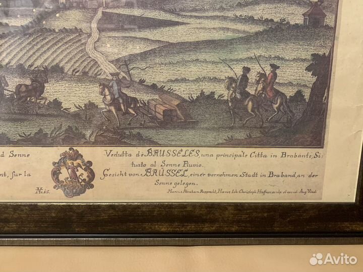 Старинная гравюра в багете