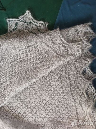 Шерстяной платок серый №12