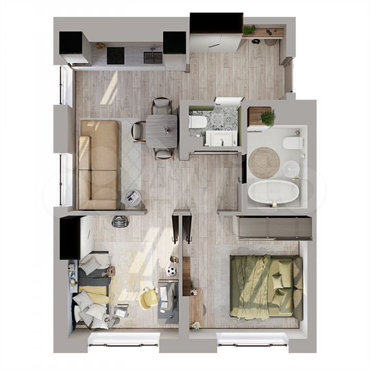 2-к. квартира, 53,5 м², 22/25 эт.