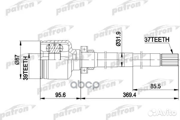 Шрус внутр к-кт A:37, B:39, D:87 citroen: JUM