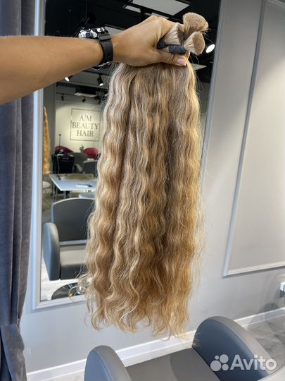 Натуральные волосы волна 70 см