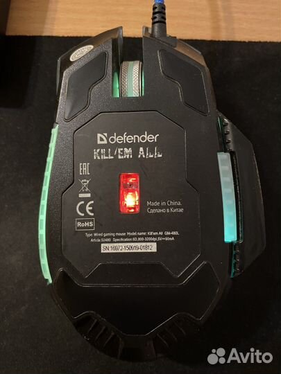 Игровая мышь Defender (с подсветкой)