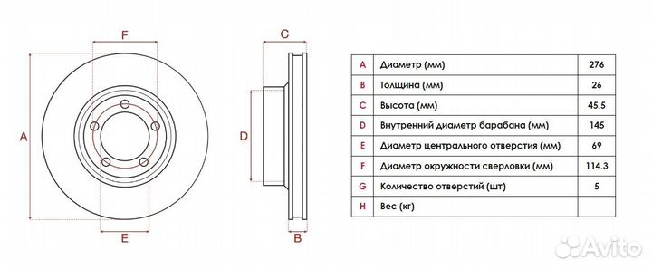 Тормозные диски mitsubishi outlander/galant/airtre