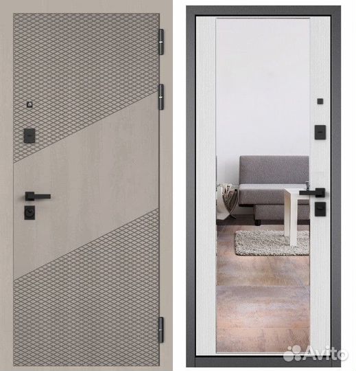 Железная дверь с зеркалом