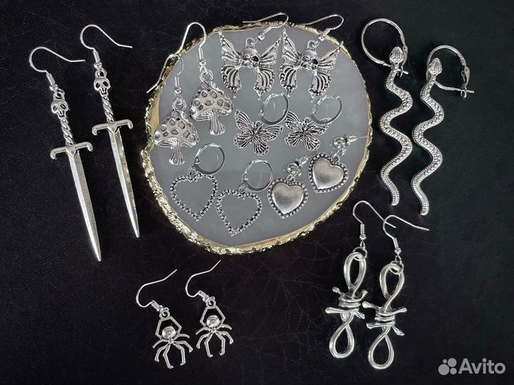 Серьги новые набор 9 пар