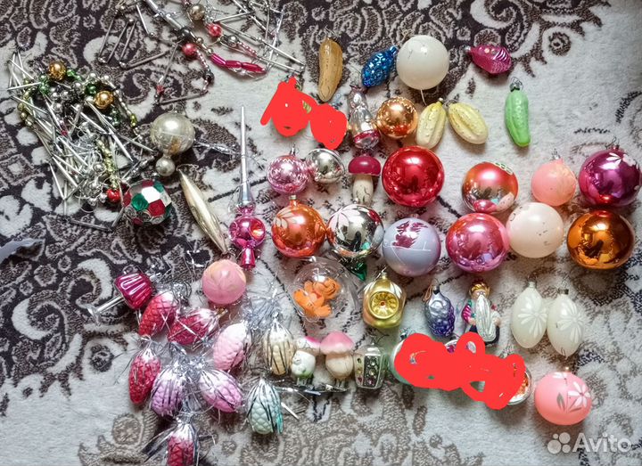 Стеклянные елочные игрушки СССР