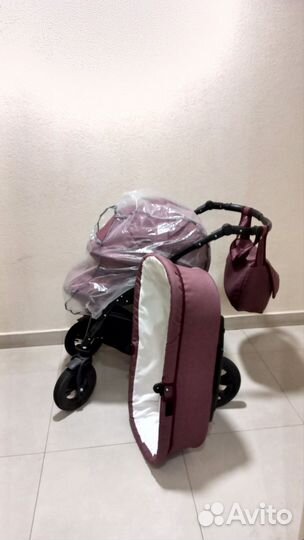 Коляска Alis berta 2в1, цвет бордовый