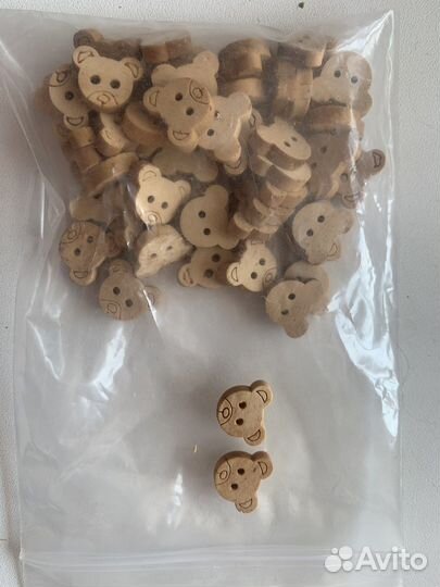 Деревянные пуговицы для рукоделия