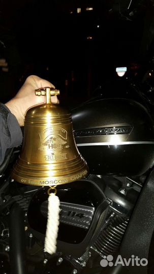 Рында колокол с гравировкой штурвал в подарок вмф