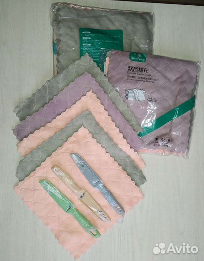 Салфетки из микрофибры и ножи