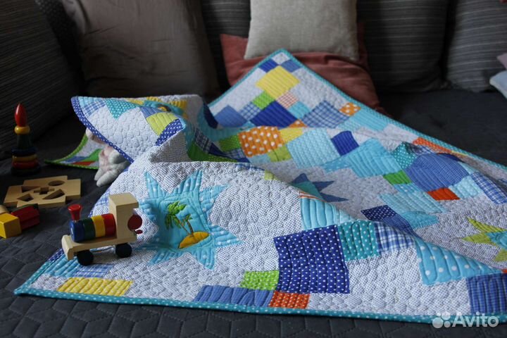 Детское лоскутное одеяло пэчворк