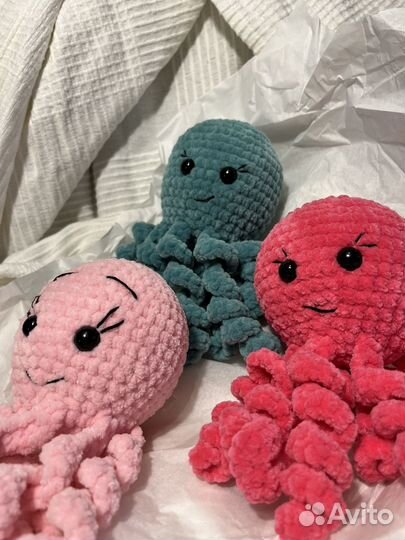 Вязаные игрушки осьминожки