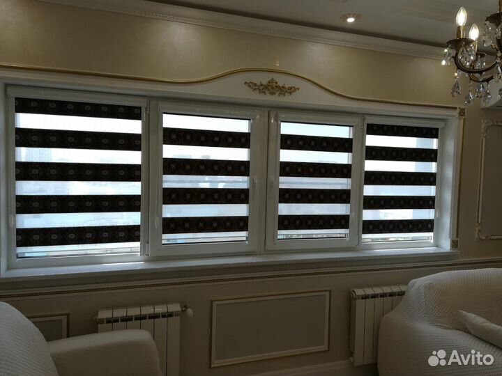 Рулонные шторы день ночь