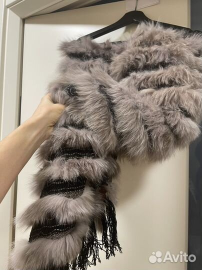 Палантин песец лен новый