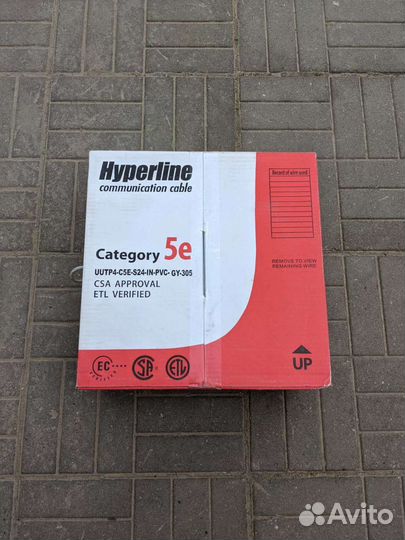 Витая пара медь Hyperline uutp4-C5E-S24-IN-PVC-GY