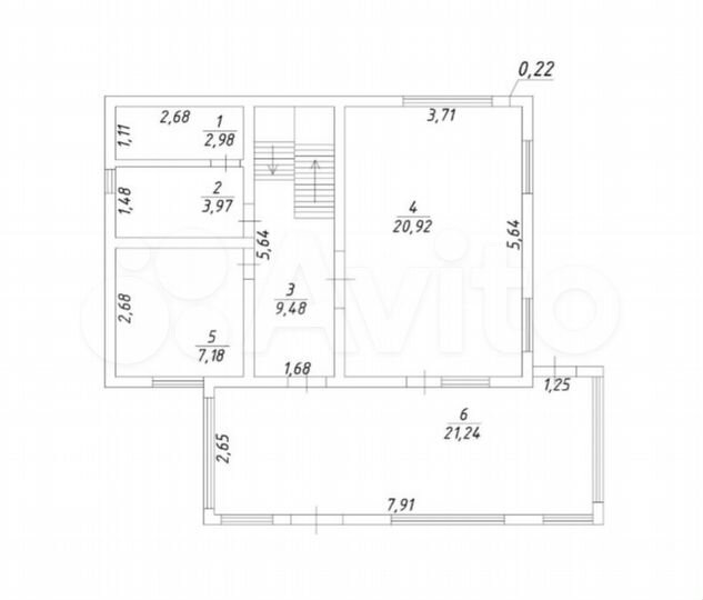 Коттедж 118,7 м² на участке 6,8 сот.