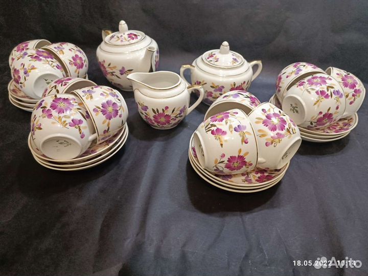 Чайный сервиз Астры дфз Вербилки 50 гг