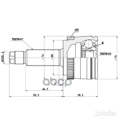 Шрус наружный Z87305R Zikmar