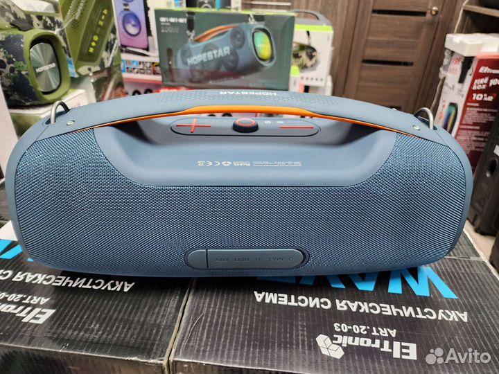 Колонка Hopestar A60 100 w цвет синий +1 микрофон