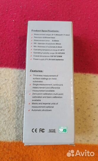 Толщиномер лкп покрытия автомобильный магнитный