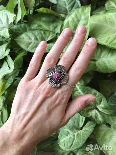 Кольцо с Турмалином, ручная работа