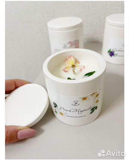 Свечи соевые ручной работы с сухоцветами