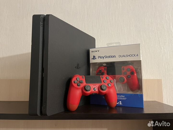 Sony playstation 4 slim+ 100 игр+ 2 джоя+ чек