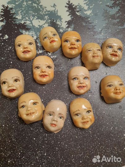 Личики для ватных игрушек