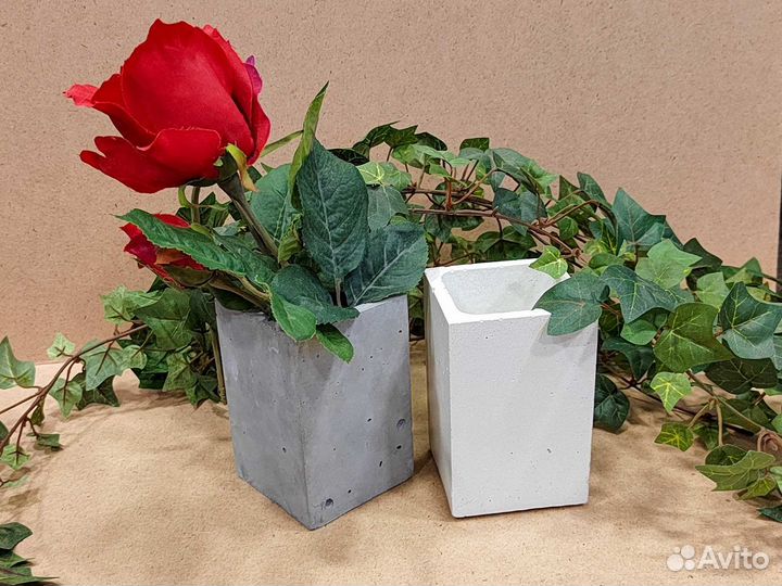 Гипсовые и бетонные стаканы для офиса, ванной