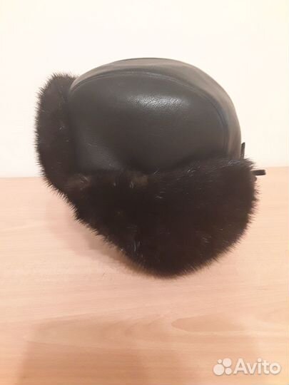 Шапка норка и кожа