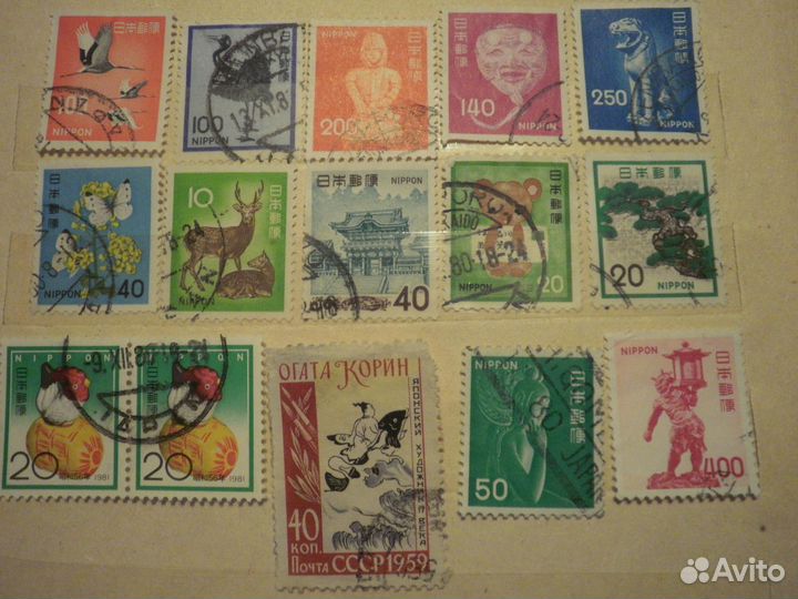 Набор Nippon Япония 25 марок + Malaysia сцепка
