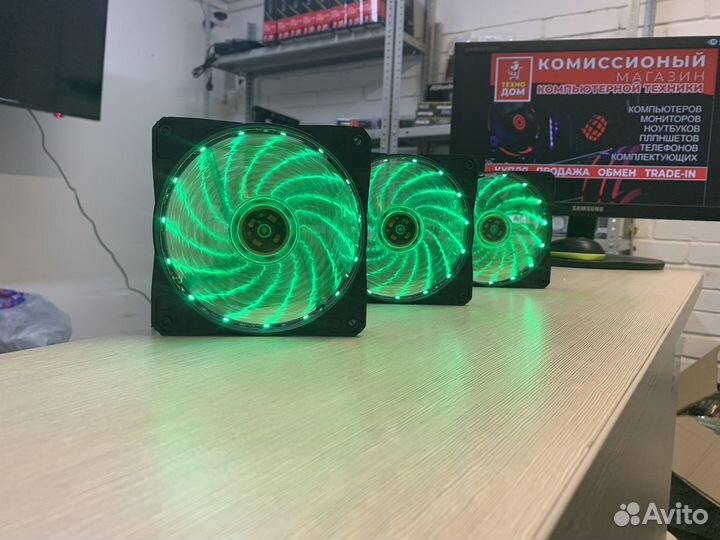 Корпусные вентиляторы 120мм с rgb зеленые