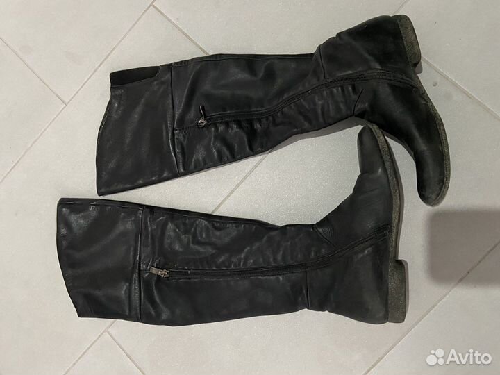 Ботфорты кожаные