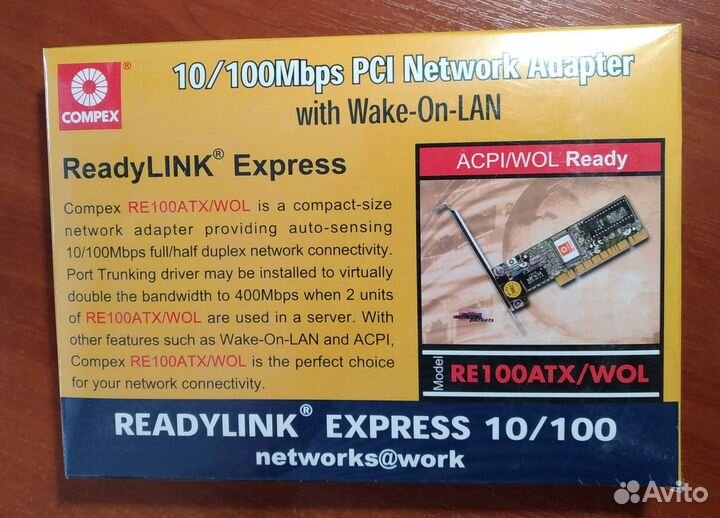 Сетевая карта Compex RE100ATX/WOL в упаковке