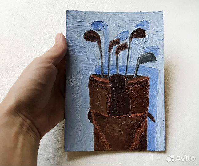 Миниатюрные картины маслом, пейзаж, лодки