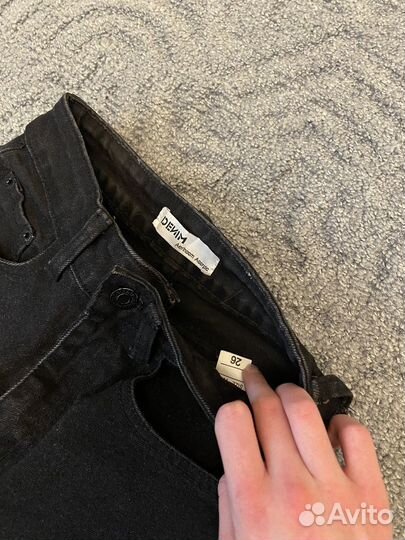 Джинсы трубы черные