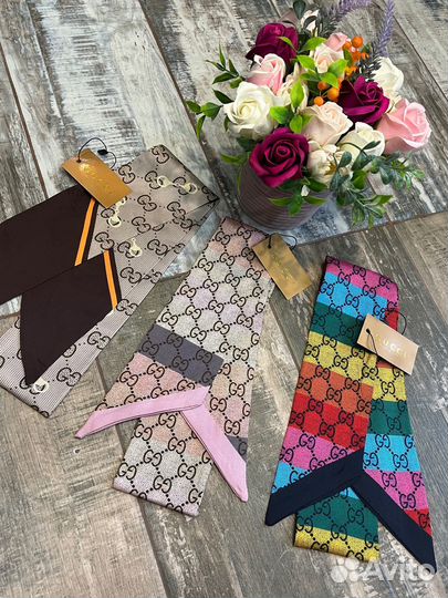 Шелковая лента Твилли Twilly Gucci новая