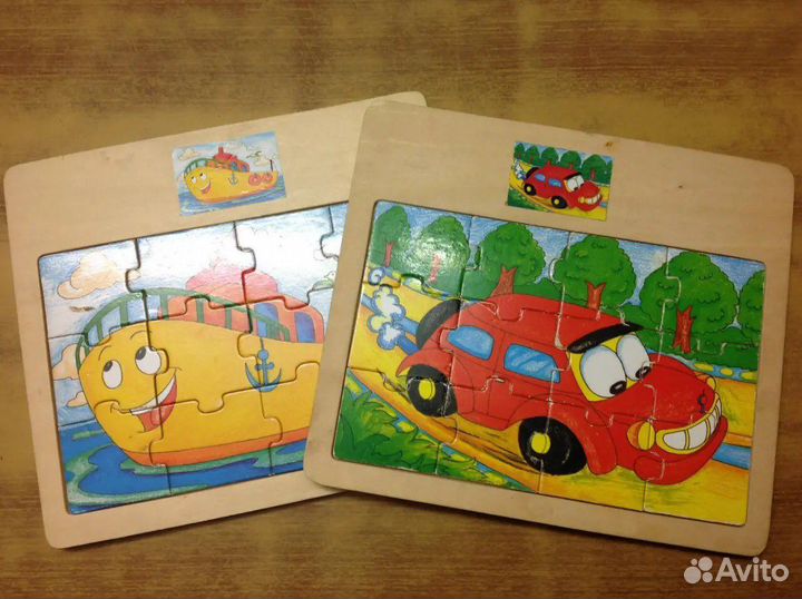 Каталка-трещётка. Пазлы деревянные. Алфавит буквы